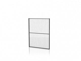 Tvoros segmentas su tvirtinimo detal. (Tinklo akutė 30x50mm, H=1300 W=2200mm, RAL9011)